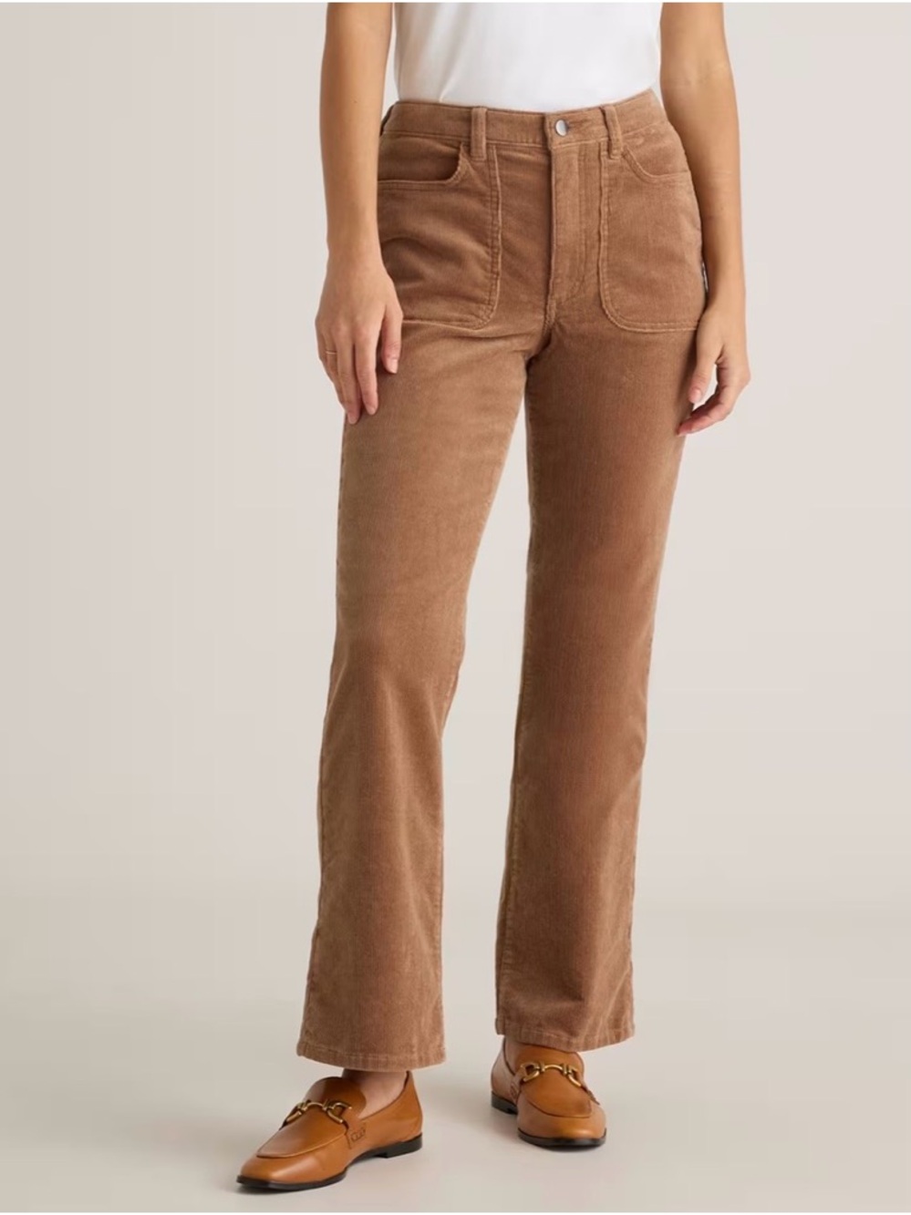 Quince Women’s Brown chestnut Corduroy Boot Cut Pants size 6 NWOT pockets